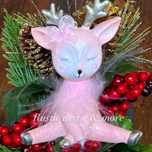Pink Iridescent Deer Ornament